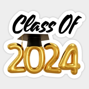 Foil Balloons Funny Graduation Party Class Of 2024 Sticker